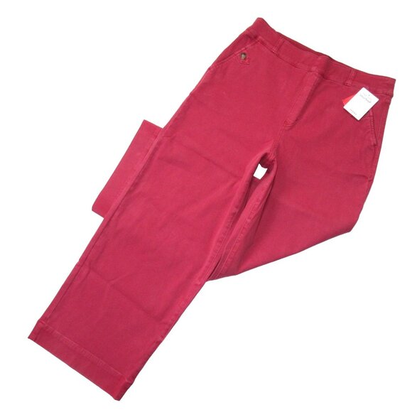 NWT SPANX 20312R Stretch Twill Cropped Wide Leg in Wild Rose Pants XL - Picture 1 of 6